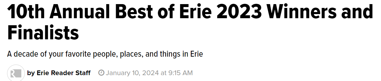 Erie Reader Winner 2023